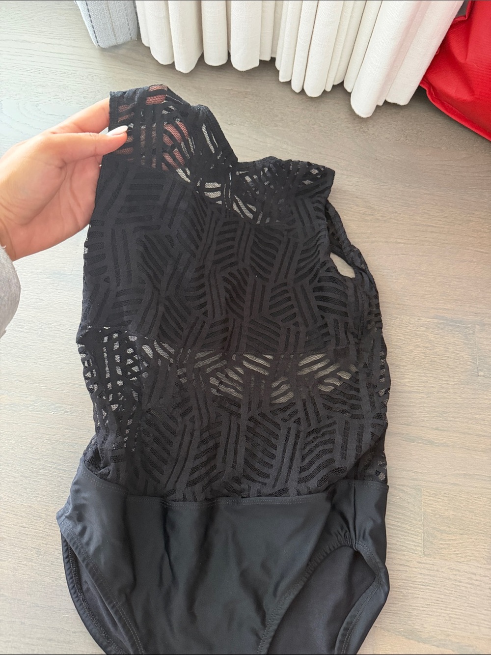 SoKali Black Mesh Leotard